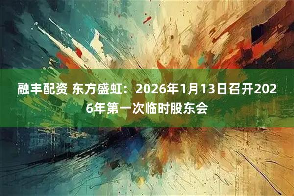 融丰配资 东方盛虹：2026年1月13日召开2026年第一次临时股东会